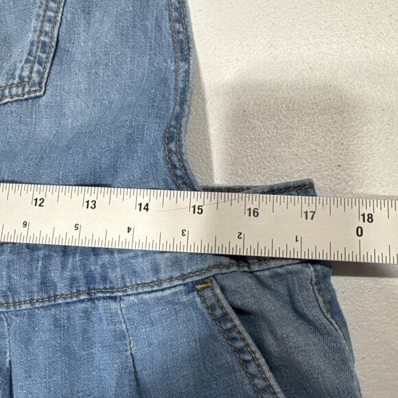 Cat & Jack Girl's XXL 18 Chambray Denim Sleeveless Romper Overall Blue Shortall - Picture 7 of 12